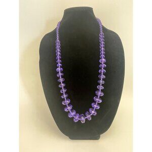 Vintage Joan Rivers Purple Chunky Graduated Beaded Adjustable Necklace